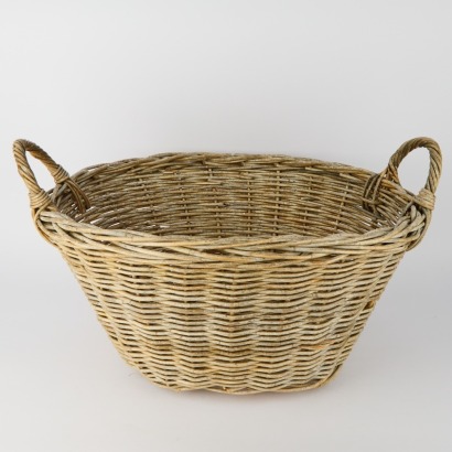 A Vintage Handwoven Laundry Basket