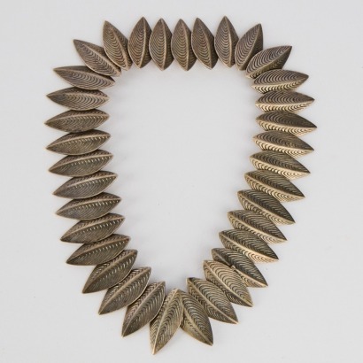 A Rare Sterling Silver Leaf Necklace by Eigil Jensen for Michelsen, Denmark