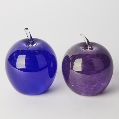 Two New Zealand Made Art Glass Apples