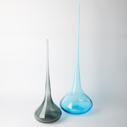 A Pair of Impressive Tall Mid-century Murano Bulb Vases
