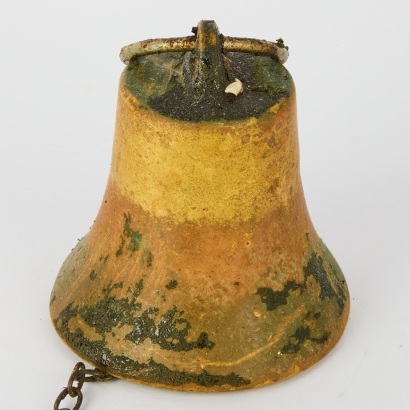 A Small Antique Brass Bell with Horse Motifs
