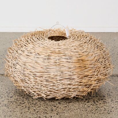 A Natural Bamboo Lampshade Birds Net