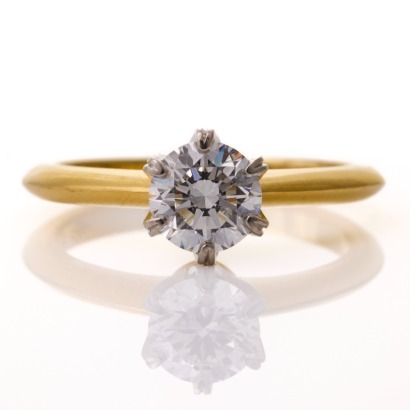 Naveya & Sloane, Platinum / 18ct Yellow Gold, 0.70ct Diamond Solitaire Ring, GIA certified