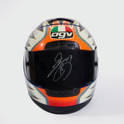 A Nibuatsu Aoki Signed Replica AGV Helmet