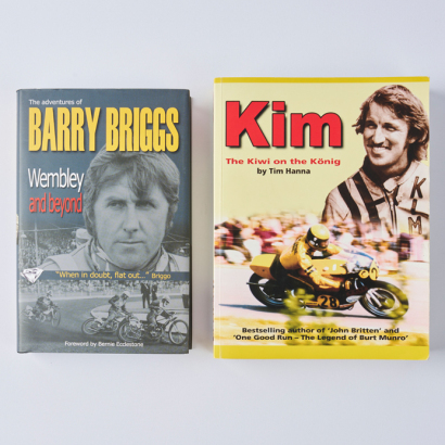 A lot of New Zealand Motorcycling Books including the Signature of Barry Briggs