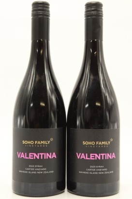 (2) 2023 Soho Valentina Carter Vineyard Syrah, Waiheke Island