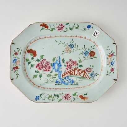 A Chinese 18th Century Mid-Qing Dynasty Famille-rose Octagonal Dish