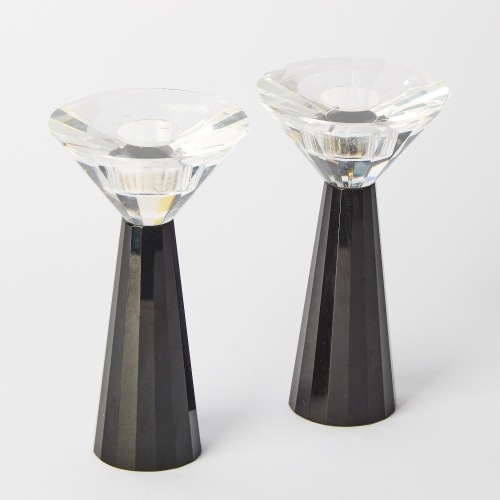 A Pair Of Swarovski Crystal Candlesticks