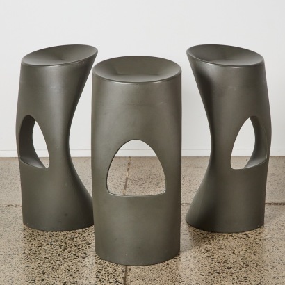 A Trio of FLOD Bar Stools designed by Aza-Molin for Mobles 114 Barcelona