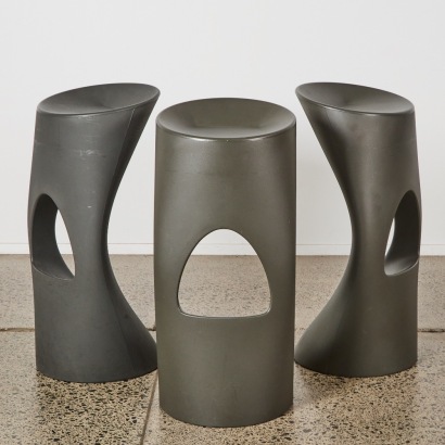 A Trio of FLOD Bar Stools designed by Aza-Molin for Mobles 114 Barcelona