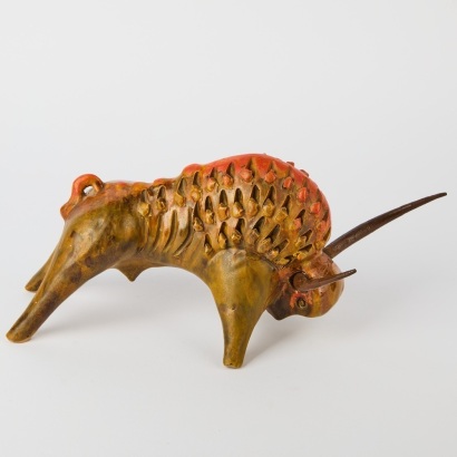 A Large Ceramic Bison A/F