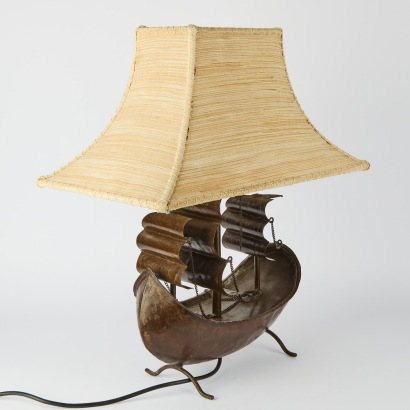 An Antique Style Metal Light in the Form of a Spanish Galleon Ship