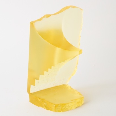 A Vintage Lost Wax Gold Glass Abstract Sculpture 174/300