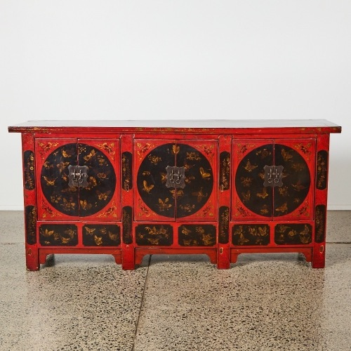 A Chinese Red Lacquer Cabinet