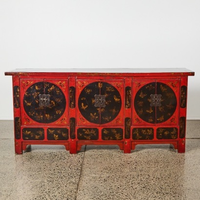 A Chinese Red Lacquer Cabinet