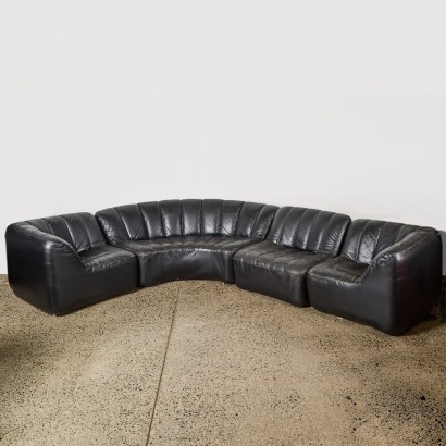 A Vintage Leather 'Numero VII' Modular Sofa by Grant & Mary Featherston