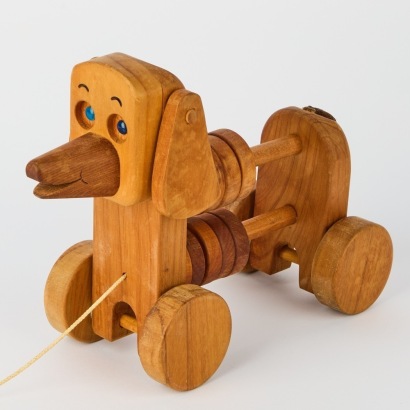 A New Zealand Made Wooden Toy Dog
