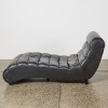A Modern Black Leather Chaise Lounge - 2