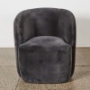 A Velvet Swivel Barrel Accent Chair - 2