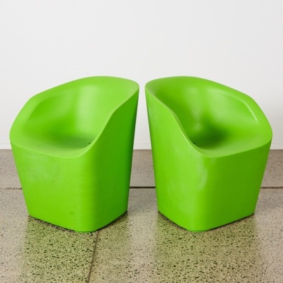 A Pair of Green "Blom" Chairs By Peter Schiavello & Claudio Bellini