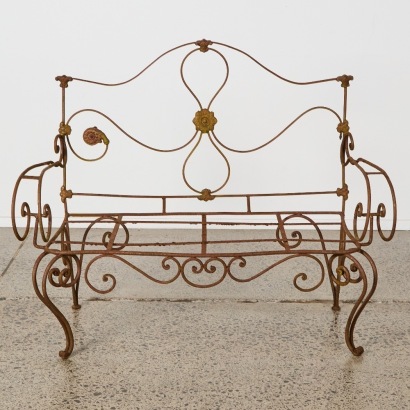 A Vintage Wrought Iron Spanish Daybed circa 1950