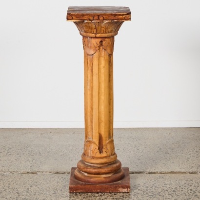 A Classical Style Carved Wooden Pedestal