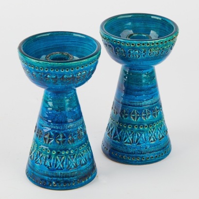 A Pair of Bitossi Candlesticks