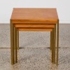 A Set of Three Walnut and Brass Nesting Side Tables - 2