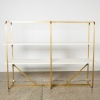 A Brass Frame Shelving Unit with White Lacquer Tiers