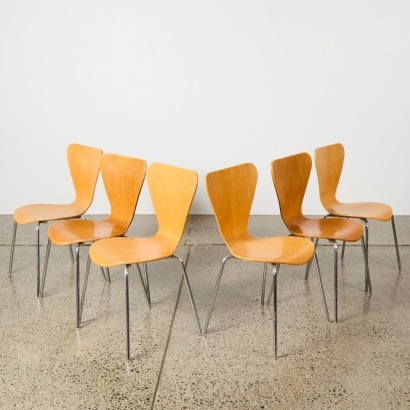 A Set of Six Series 7 Replica Chairs