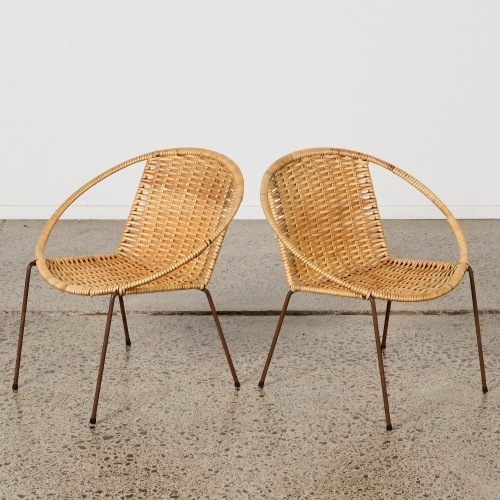 A Pair of Childrens Cane Chairs