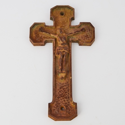 A Rustic Cast Iron Jesus on the Crucifix