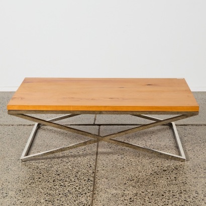 A Modernist Chrome and Rimu Table