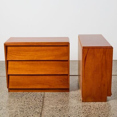 A Pair of Jon Jansen Style Three-Drawer Chest of Drawers