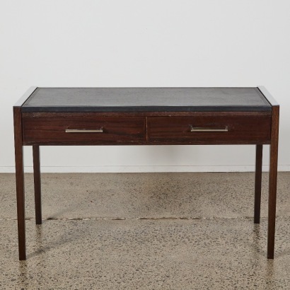 An Elegant Wood, Leather and Steel Desk