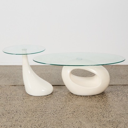 A Pairing of Modernist Fibreglass Coffee Tables