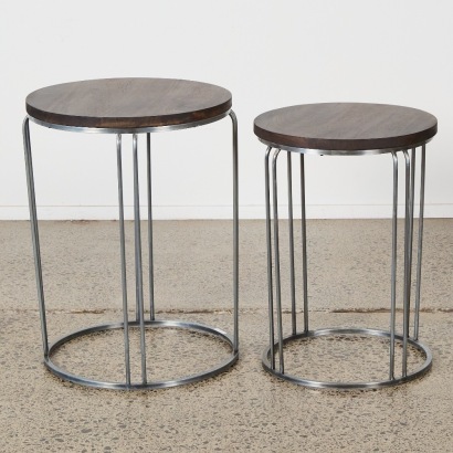 A Pair of Le Forge "Diego" Industrial Side Tables