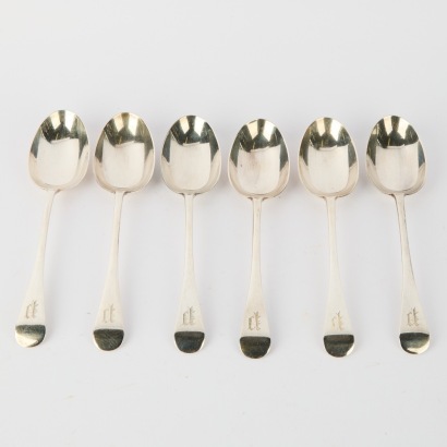 A Set of Six Sterling Silver Spoons
