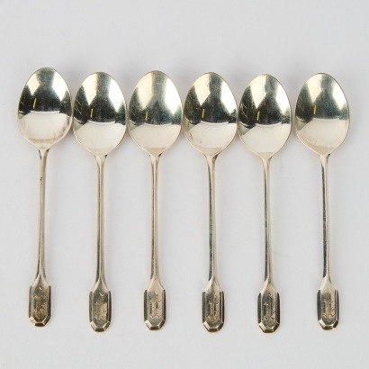 A Set of Six Sterling Silver Teaspoons