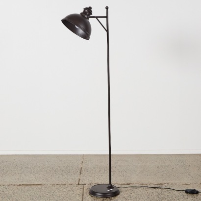 An Industrial Black Reflector Floor Lamp