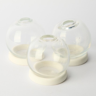 Three Tea-Light Holders with Ceramic Bases