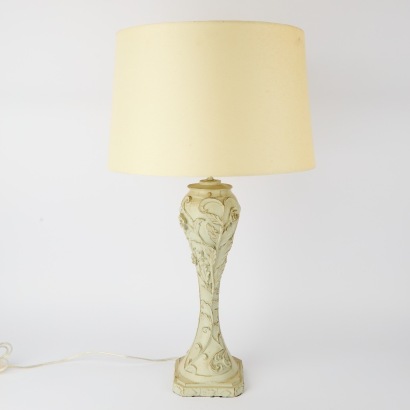 A Carved Wooden Table Lamp