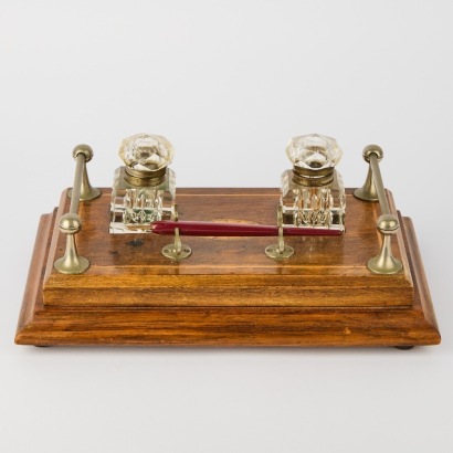An Antique Victorian Desk Standish