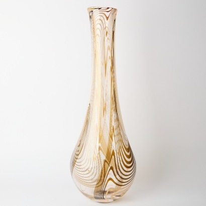 A Large Studio Glass Vase Marked JJC 16