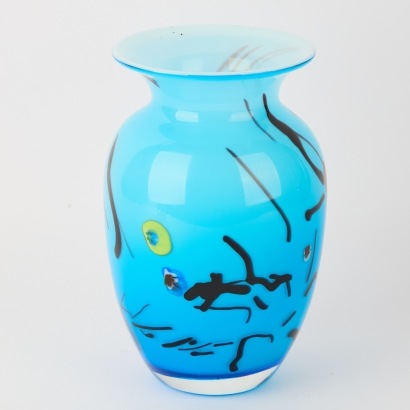 A Murano Rimini Blue Art Glass Vase