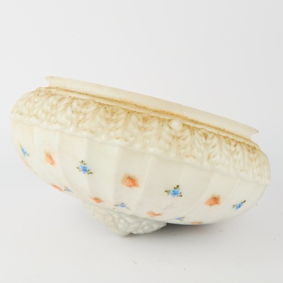A Vintage Hand-Painted Glass Bowl Pendant Shade