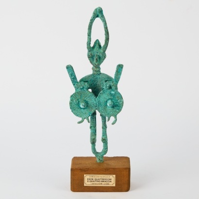A Patina Bronze Sardinian Nuragic Warrior by Franco D'Aspro
