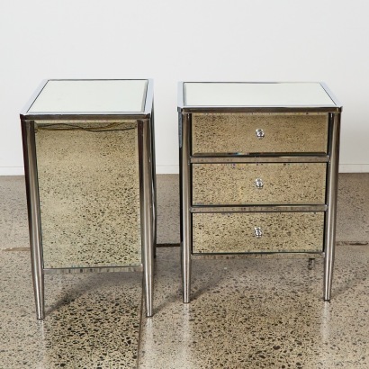 A Pair of Mirrored Bedsides