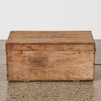 A Rustic Antique Garage Built Wooden Chest