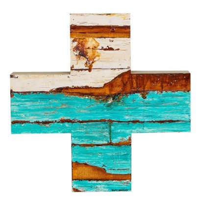 A Wall Hung Rustic Cross By Nickie Gormley